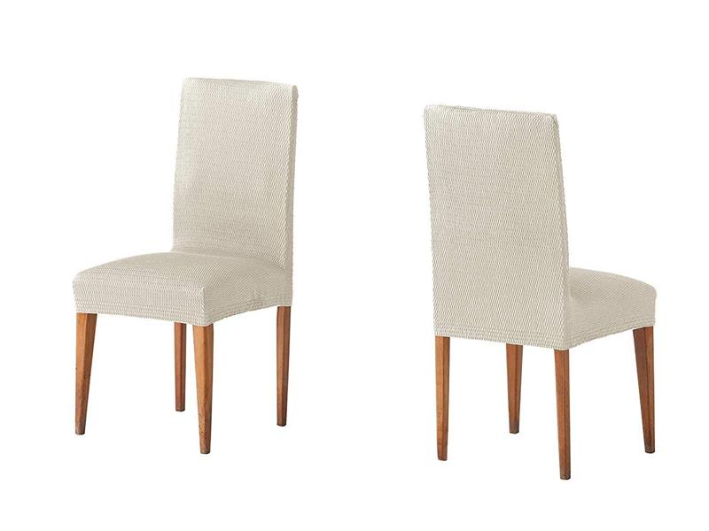 Ζεύγος Ελαστικό κάλυμμα καρέκλας με πλάτη Tunez Ivory